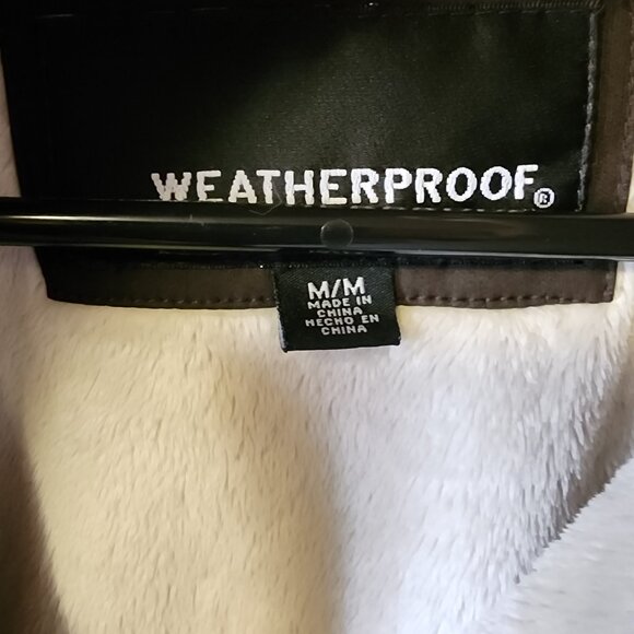 Women's Medium Weatherproof Brown Hooded Faux Fur Lined Zip Up Coat - Picture 9 of 12